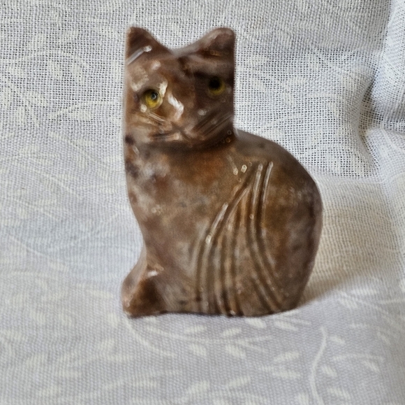 5 Soapstone Crystal Cats Kittens - Picture 4 of 12